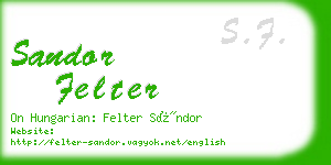 sandor felter business card